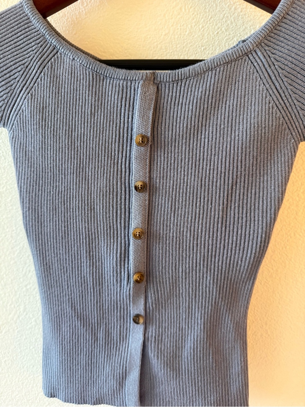 Altar'd State Ribbed Button-Front Short Sleeve Top - Picture 2 of 5